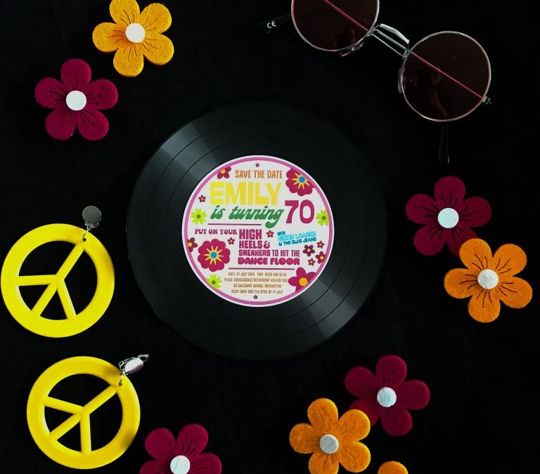 1960’s Flower Power Birthday Invitation