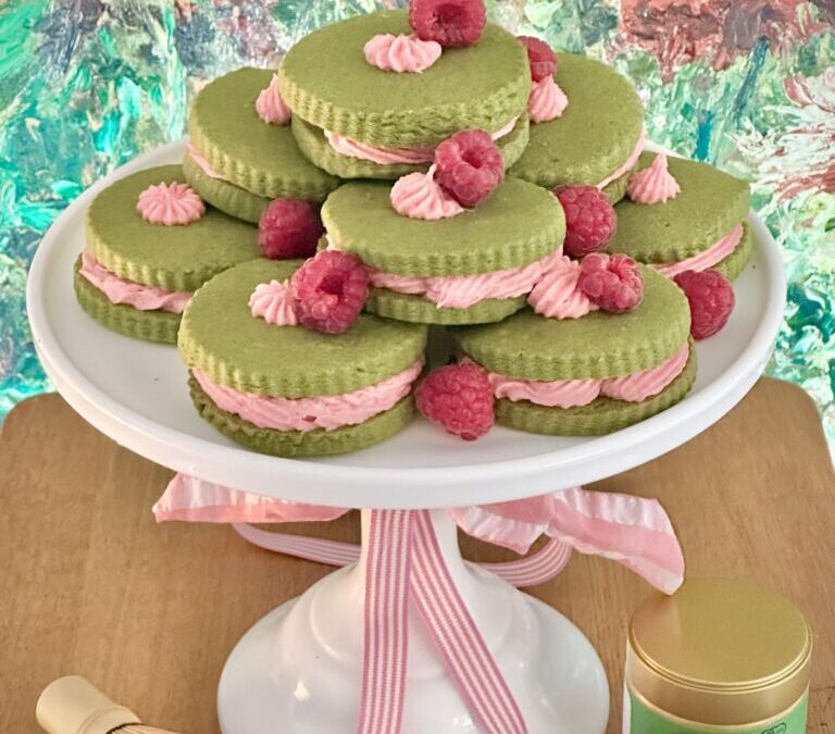 Matcha & Raspberry Cookies